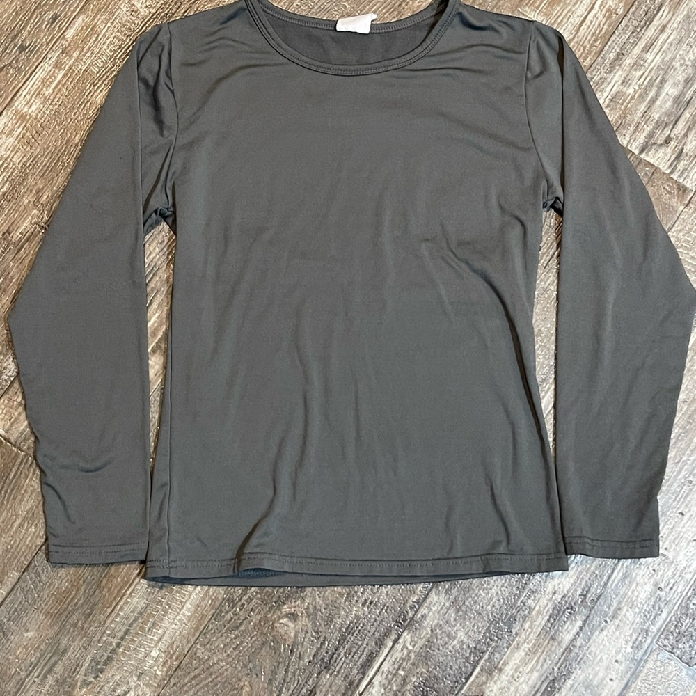 Mossy Oak Women Gray 100% Polyester Long Sleeve T-Shirt Size Large